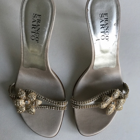 {Franco Sarto} - Embellished Gold Slides - Picture 2 of 7